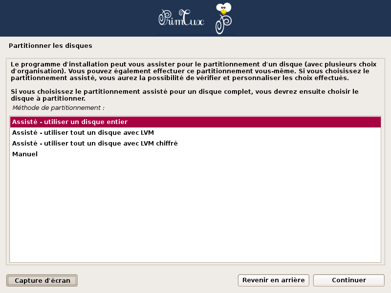 Fichier:Primtux2-install-03 partitionner disque entier.png