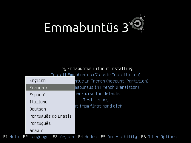 Fichier:1-Emmabuntus 3 1 00 fr Install choix langues.png